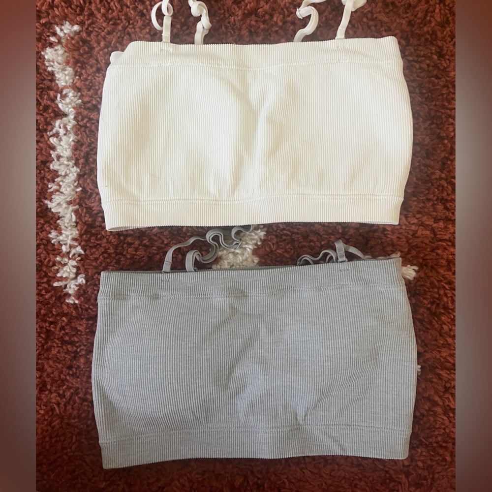 Uniqlo GU White and Gray Bandeau x 2